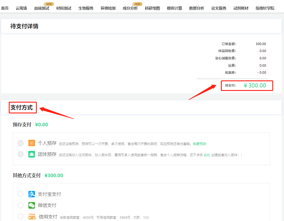 第四步，选择支付方式